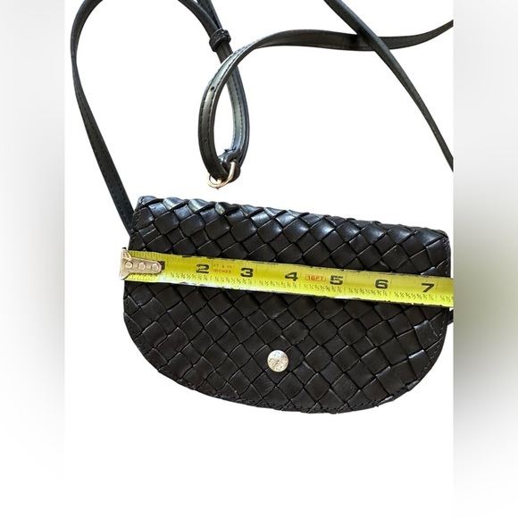 Patricia Nash Black Leather Woven Belt Bag (Missing Belt) Woven Crossbody Bag - Picture 8 of 11